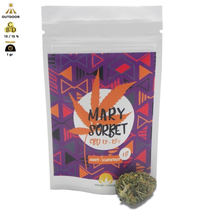 MARY SORBET CANNABIS LIGHT OUTDOOR - BUSTINA DA 1gr PREMIUM QUALITY