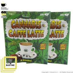 CANNABIS INSTANT COFFE' MILK (NO THC) by DR GREENLOVE - SET DA DUE BUSTINE TOT.4 PORZIONI DI CAFFE' LATTE ISTANTANEO