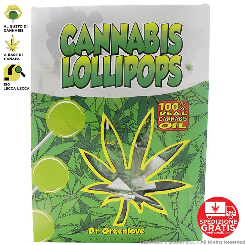 CANNABIS CLASSIC LOLLIPOPS (NO THC) by DR GREENLOVE - EXPO DA 150 CHUPA PIATTI