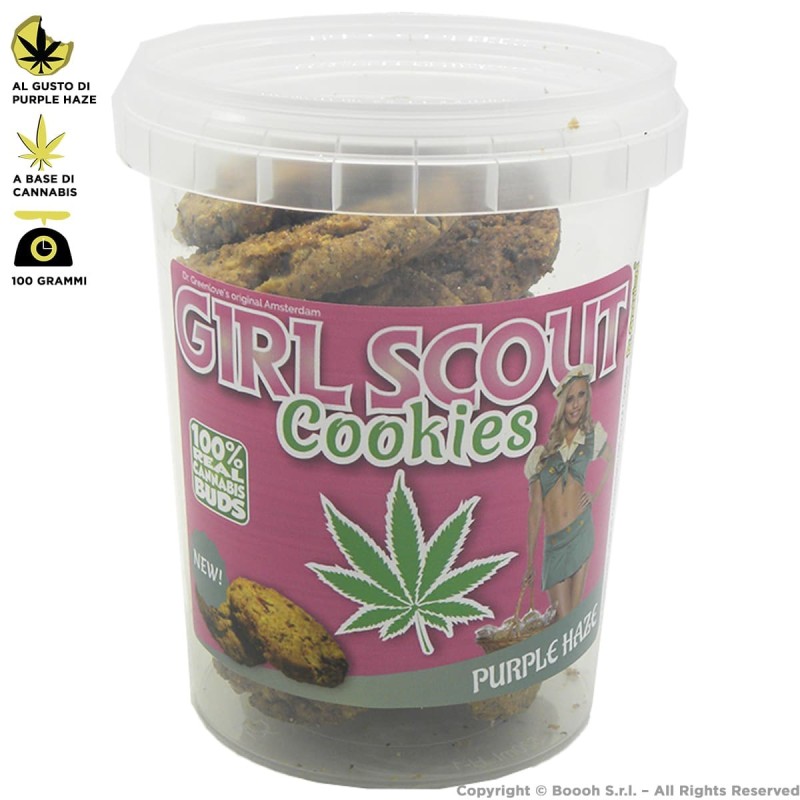 CANNABIS PURPLE HAZE COOKIES (NO THC) by DR GREENLOVE - BARATTOLO CON 100gr DI BISCOTTI ALLA CANAPA E DAL GUSTO PURPLE HAZE