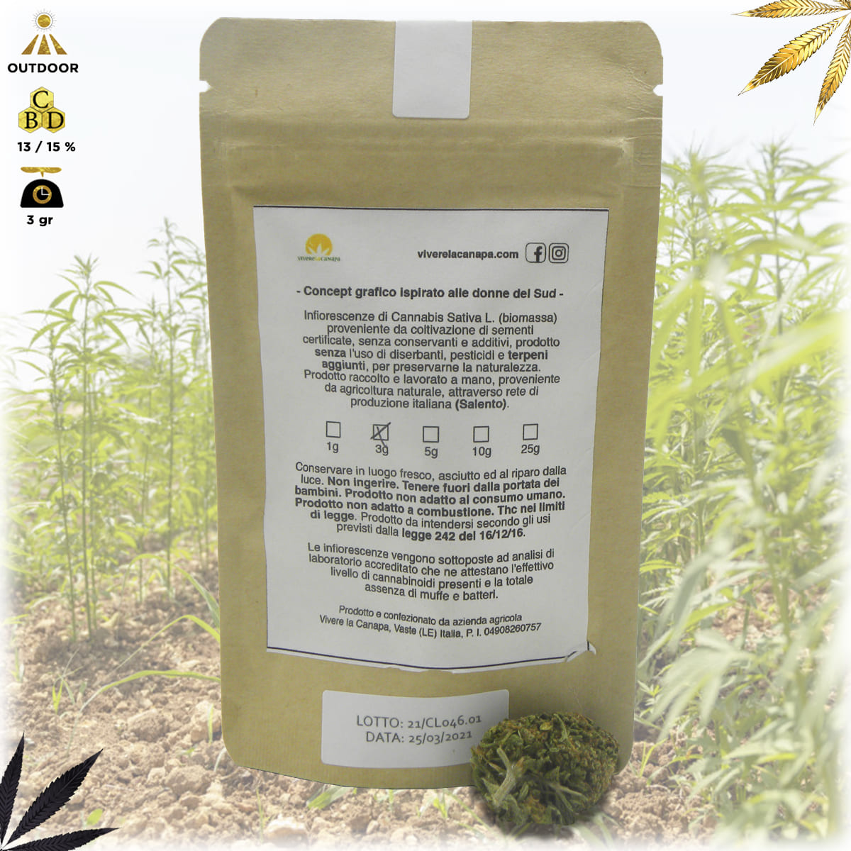 bud fiore infiorescenza cannabis light qualità mary sorbet bustina da 3 grammi